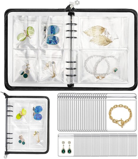 Transparent Jewelry Storage Book – 84-Grid Clear Travel Organizer for Necklaces, Earrings, Rings, Bracelets
